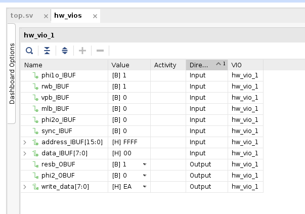 VIO showing probe states